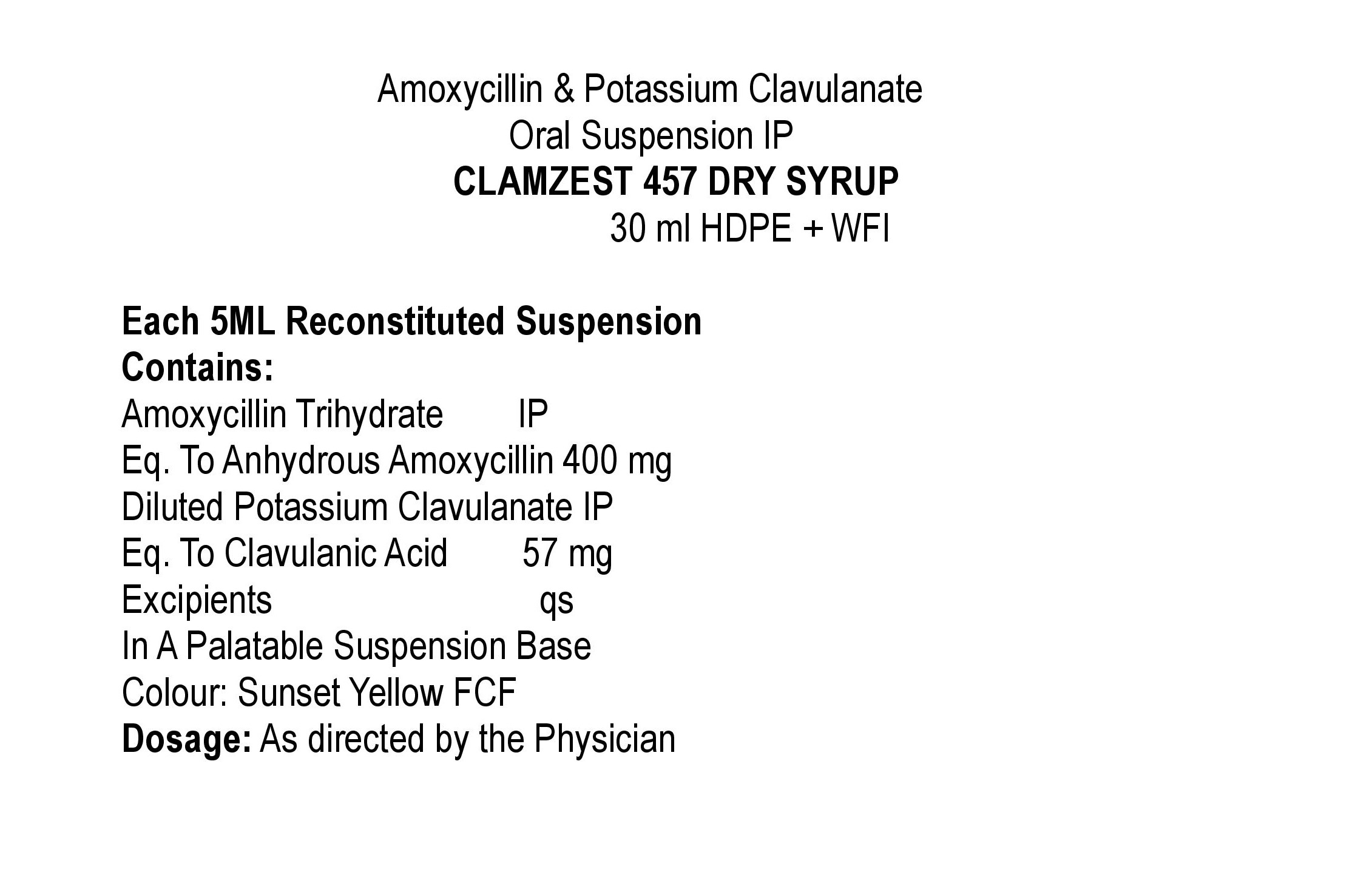 CLAMZEST 457 SYRUP
